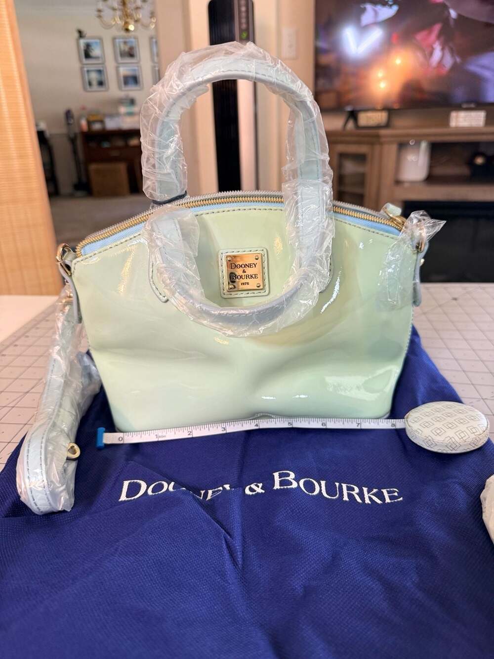 Dooney & Bourke Ruby Crossbody Patent Leather Bag Light Blue